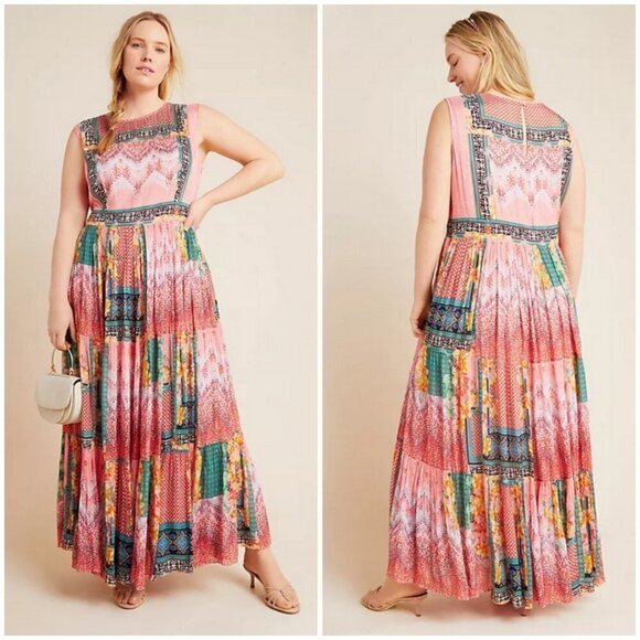 💕ANTHROPOLOGY BHANUNI By JYOTI💕 Alessandra Maxi Dress ~ Multi-Color Print 6 - Picture 8 of 16